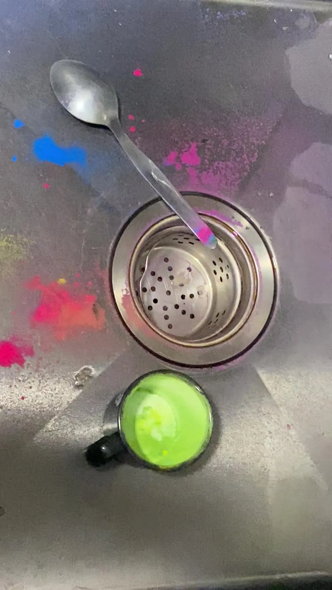 CDA001 in progress — toner pushed through a sieve